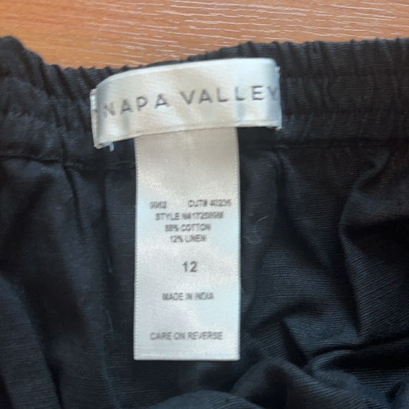 Napa Valley women’s black linen blend pull on trousers size 12 - Picture 4 of 10